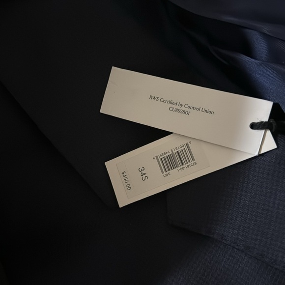 NWT! Banana Republic Navy Blue Signature Italian Houndstooth Suit Jacket 💎 - Picture 10 of 12